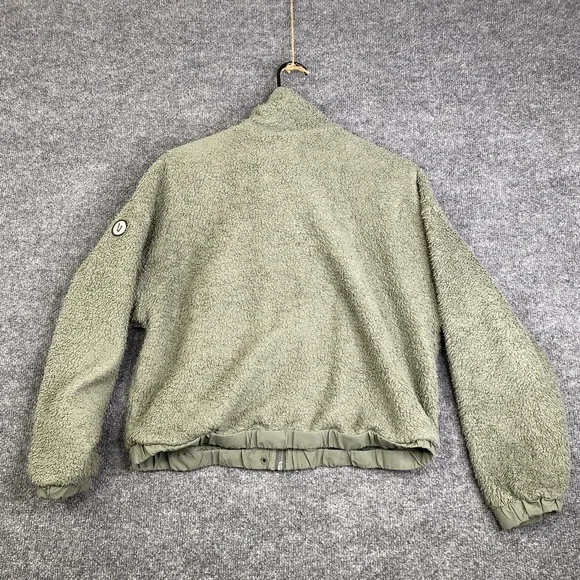 Vuori Sherpa Fleece Jacket Womens Medium Green Full Zip Lined Pockets Cozy - Picture 9 of 12
